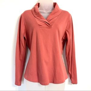 L.L. Bean Large Rusty Rose Long Sleeve Top Size Large